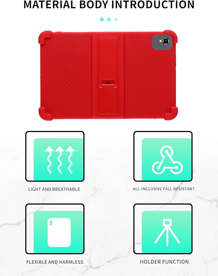 Case for YLEEBG TAB10 10 inch Android 14 TabletsWUNIAK Hollow Back DesignHeat Dissipation Shockproof Lightweight Adjustable Kickstand Silicone Shell&ampKids Friendly Soft CaseBlack