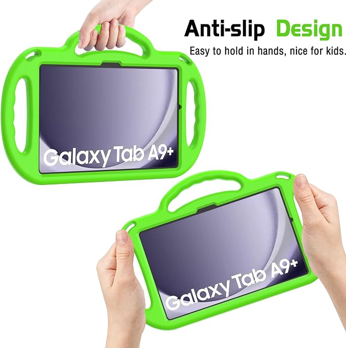 Kids Case for Samsung Galaxy Tab A11+ Plus/A9+ Plus 11 Inch Case with Strap Shockproof Lightweight Handle Stand 2025/2023 Model with Lanyard Black
