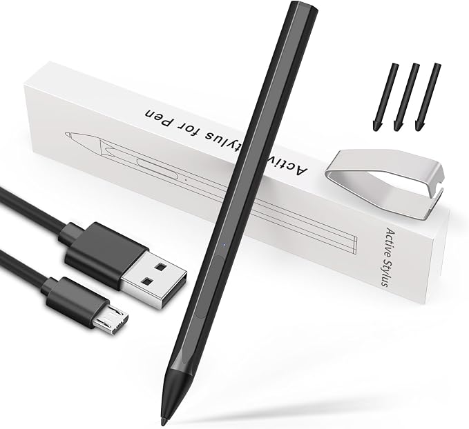 Stylus Pen for Microsoft Surface Pro 11/10/9/X/8/7/6/5/4/3Surface Go/Go2/Go3Book3/2/1Surface Laptop7/6/5/4/3/2/1Studio 2 (Black)