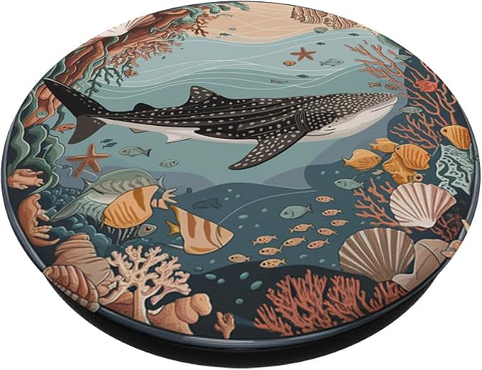 Whale Shark Ocean Scene | Coral Reef Adventure PopSockets PopWallet for MagSafe