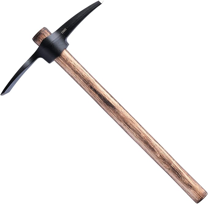 CRKT Chogan Mattock Outdoor Survival Axe: 1055 Carbon Steel Plain Edge Blade, Tennessee Hickory Handle, 2738