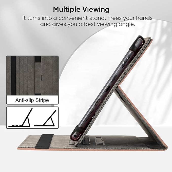Universal 11 12 Inch Android Tablet CaseMulti-Angle Viewing Stand Stylus Holder Cover for 11-12 Touchscreen TabletBlack