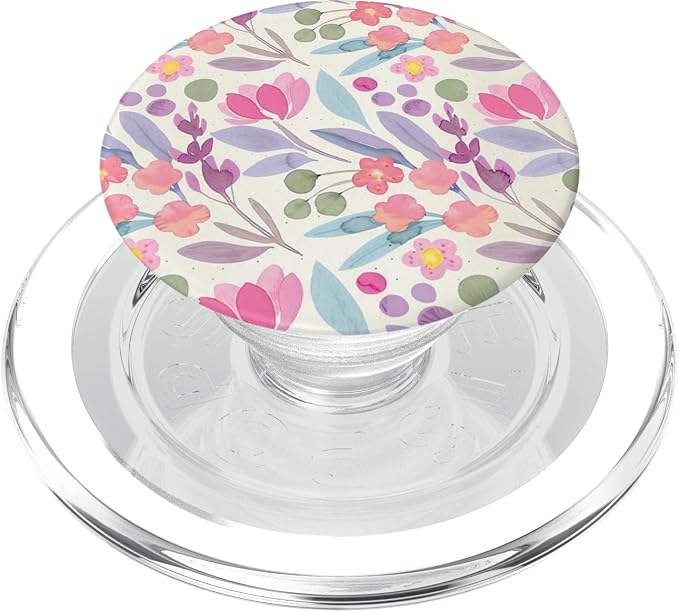 Pink Purple Watercolor Floral Pattern PopSockets Adhesive PopGrip