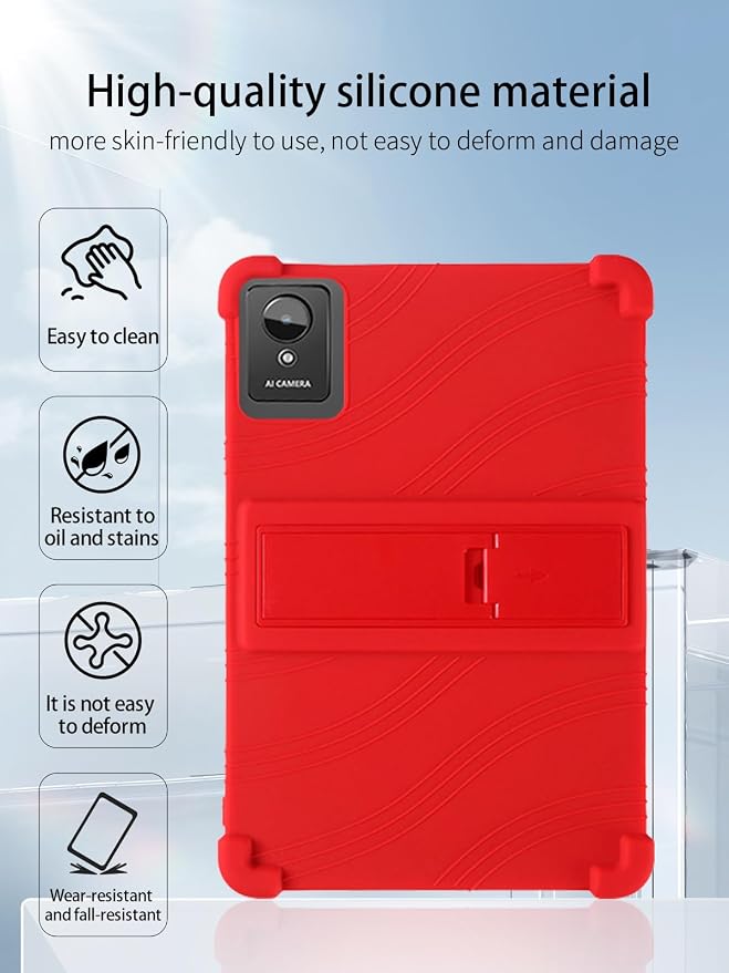 for Aobante K50 Android 15 15 Gaming Tablet10 2.5K Ultra Clear Display Tablet Model CaseSoft Silicone Adjustable Stand Cover Lightweight Kids FriendlyBlack.