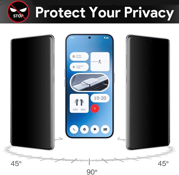 Privacy Screen Protector for Nothing Phone (2a) [2-Pack] Anti-Spy Tempered Glass Anti-Scratch Protective Glass for Nothing Phone 2a 6.7