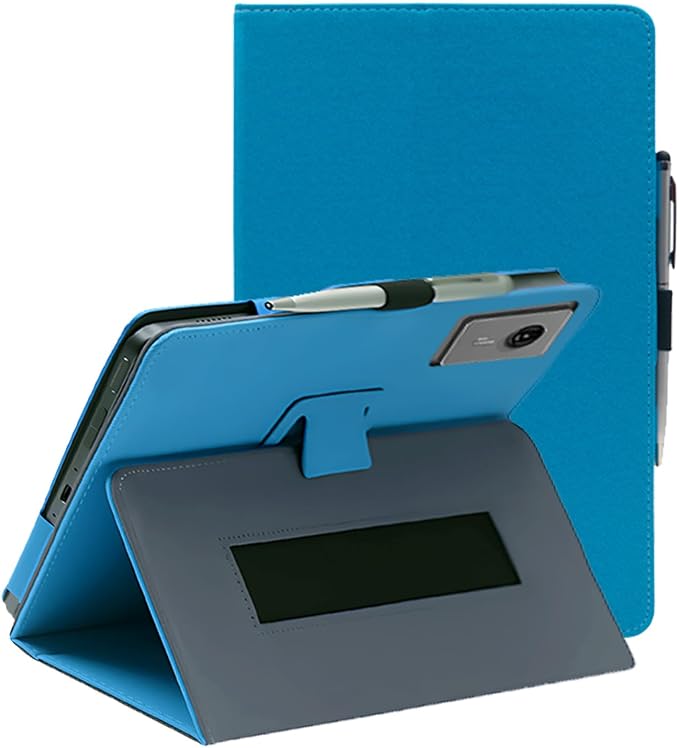 Case for Lenovo Idea Tab Plus 12.1 Inch Tablet 2025 (Black) | PU Leather Folding Cover with Pen Holder and Wrist Strap Business Travel Portable