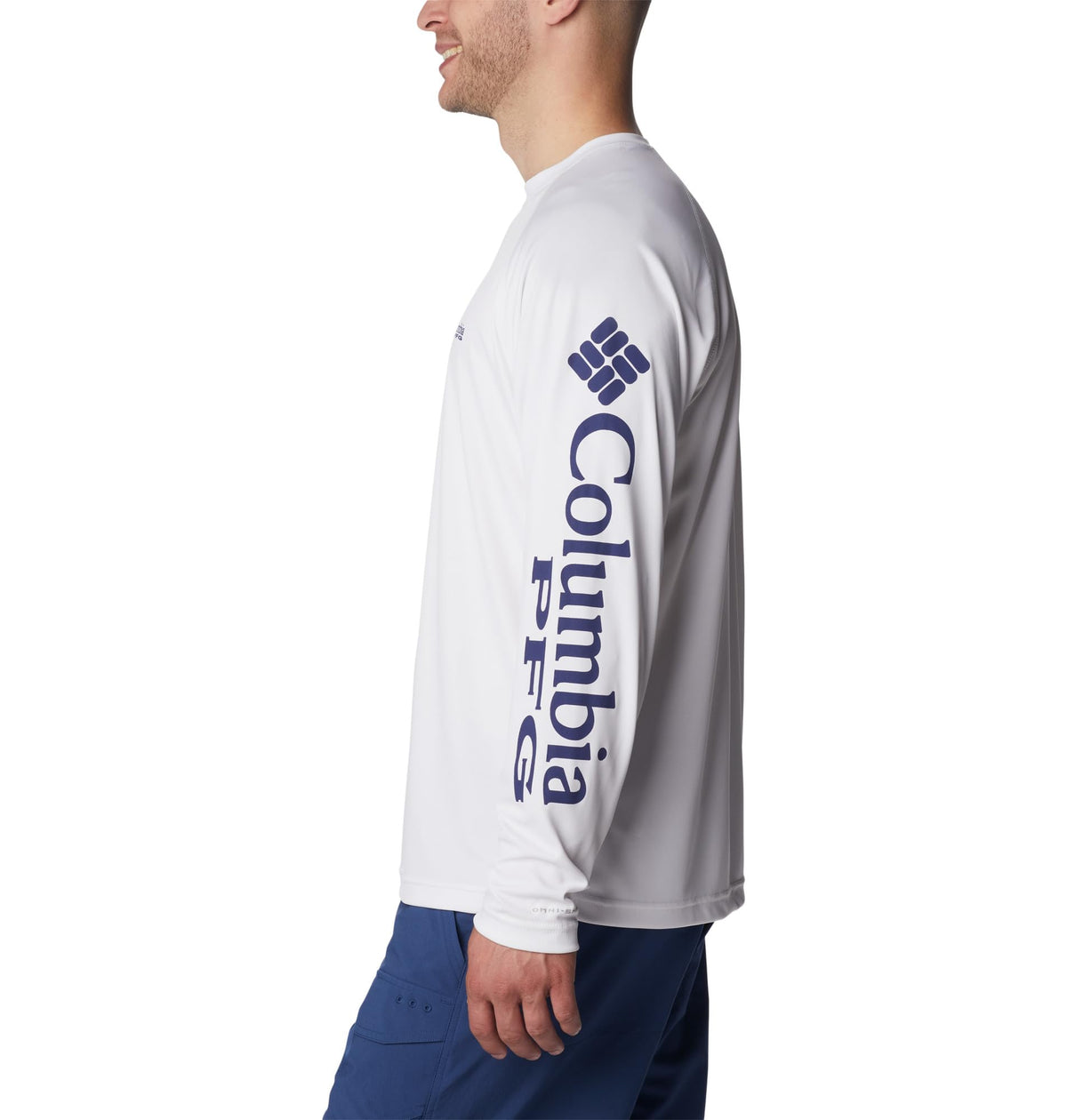 Columbia Men's PFG Terminal Tackle Long Sleeve Fishing Shirt, White/Nightshade Logo, 5X Tall