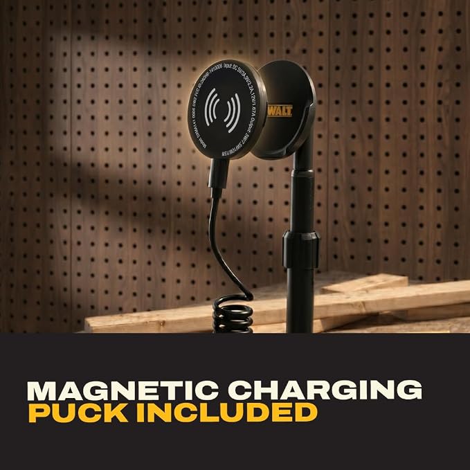 DEWALT Heavy Duty Magnetic Wireless Charging Stand w/USB Ports | MagSafe Charger Adjustable Workbench Stand w/Wireless Charger iPhone Compatible
