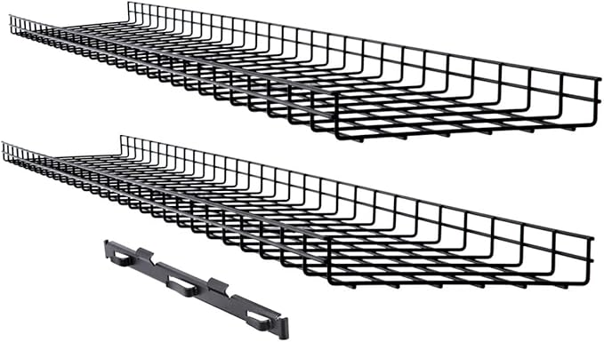 Tripp Lite Wire Mesh Cable Tray Management Organization, Ideal for Industrial & Data Centers, 2 Pack, 12 inches x 2 inches x 5 Feet / 300 x 50 x 1500 millimeters, 5-Year Warranty (SRWB12210X2STR)