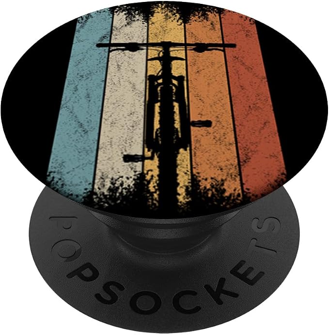 80s Retro Frontal MTB Bicycle Cycling Mountain Biking PopSockets Adhesive PopGrip