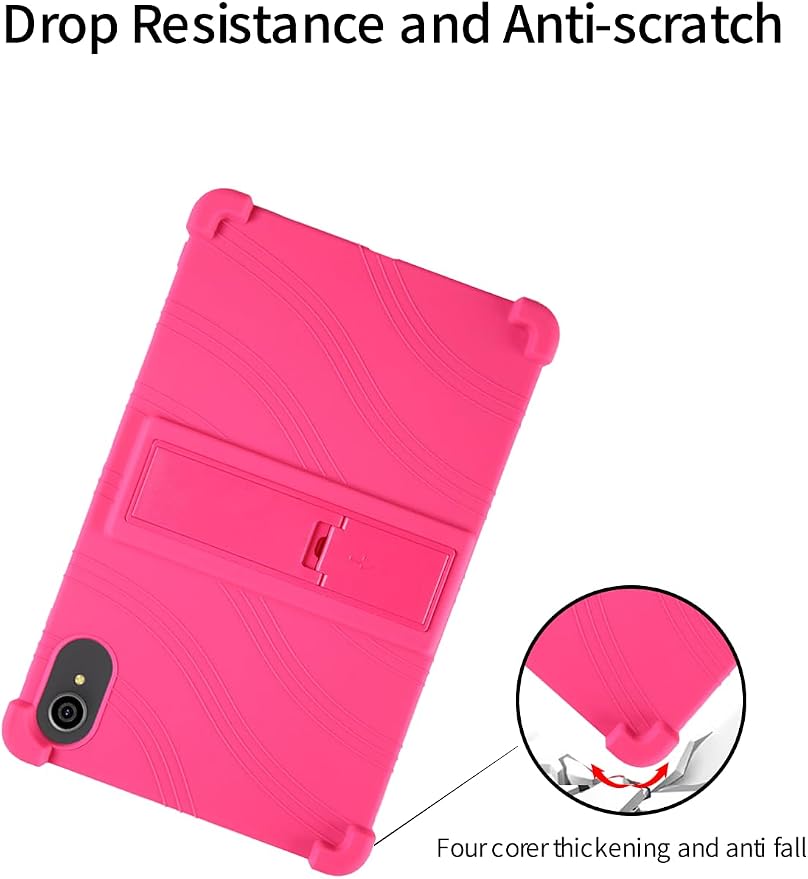 for ApoloSign EP103A 10.1 Tablet CaseBOVUGAC Soft Silicone Case Adjustable Stand Shockproof Kids Friendly (Black)
