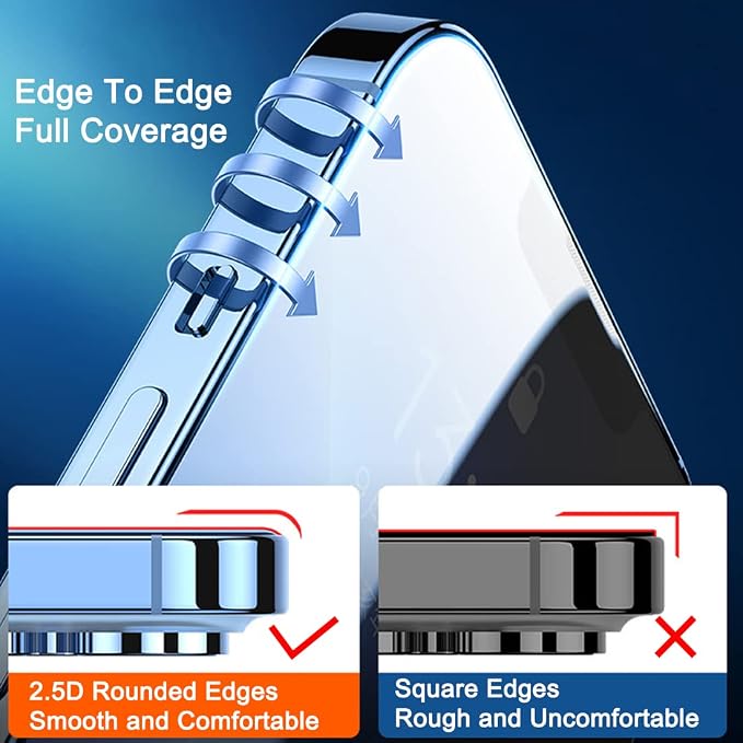 2 Pack Compatible with iPhone 12 Pro Max Privacy Screen Protector Anti-Spy Anti-Blue Light Eye Protection Tempered Glass Film Scratch Resistant Full Coverage Case Friendly
