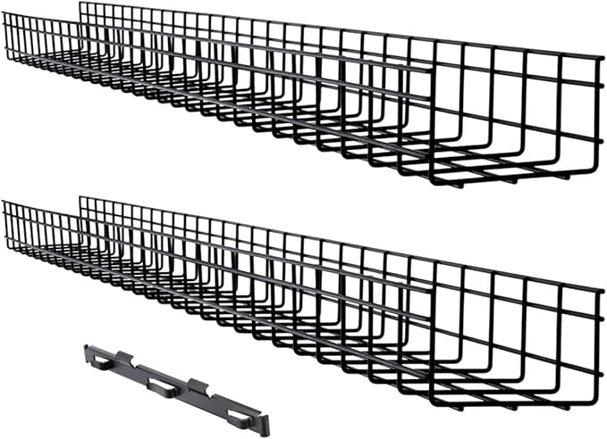 Tripp Lite Wire Mesh Cable Tray Management Organization, Ideal for Industrial & Data Centers, 2 Pack, 6 inches x 4 inches x 5 Feet / 150 x 100 x 1500 millimeters, 5-Year Warranty (SRWB6410X2STR)