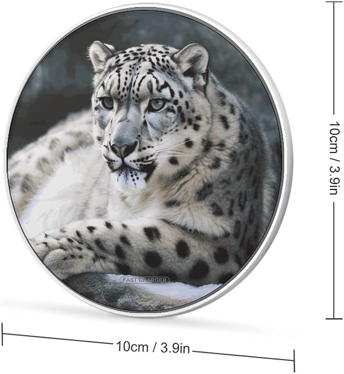 Snow Leopard Wireless Charger 10W Fast Charging Pad Anti-Slip Qi Certified Wireless Charging Pad Charging Station Portable Phone Charger for All Wireless Charging Smartphone