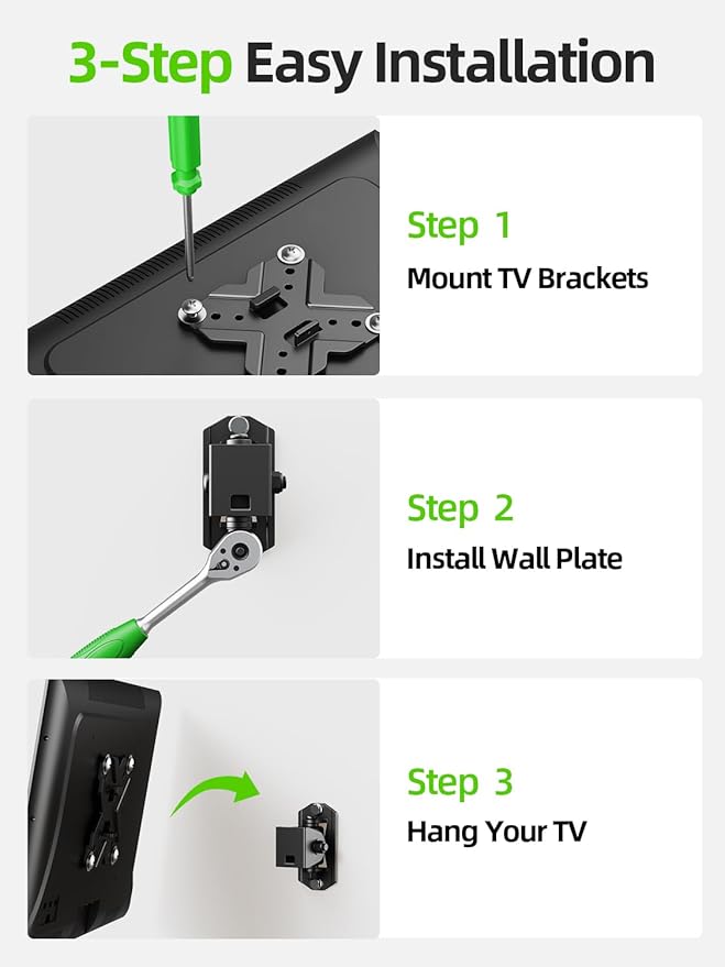 USX MOUNT Small TV Wall Mount Monitor Bracket | RV TV Mount | with Swivel and Tilt VESA Wall Mount for 10-26 27 32 inch LED OLED TVs and Monitors - VESA Size Up to 100x100mm and 22lb Capacity-XMS002