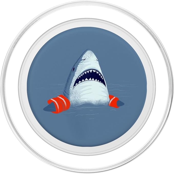Funny-Shark-Baby-Swimming-Training-Teacher PopSockets Adhesive PopGrip