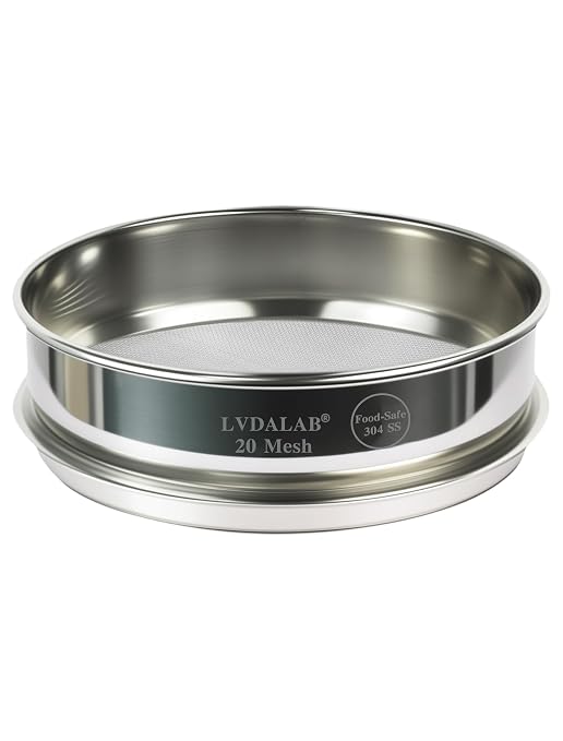 All 304 Stainless Steel 20 Mesh Test Sieve, 8 Inch/20cm Diameter, Lab Sifter &