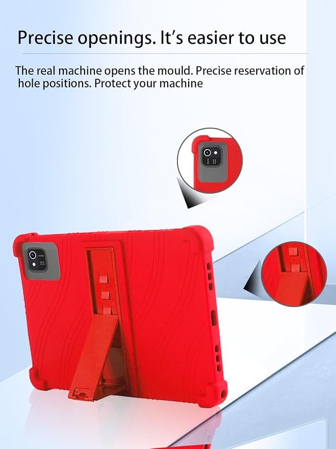 for kelankeke K10 Android 10-Inch TabletUYRUREL Skin-Friendly Soft Silicone Protective CaseFull Protection Against Drops and Scratcheswith Adjustable Viewing StandBlack.