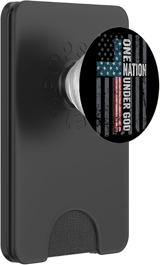 ONE Nation Under GOD - Christian USA Cross Flag Patriotic PopSockets Adhesive PopGrip