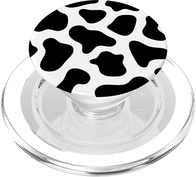 Cow Print Black and White Design for Teen Girls Women PopSockets Adhesive PopGrip