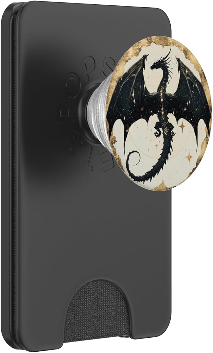 Book Dragon Librarian Mythical Creature Flame Wyvern Fantasy PopSockets PopGrip for MagSafe