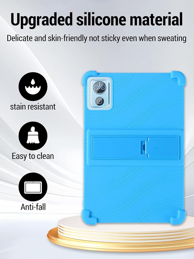 for DEERTiME E15 10 inch Android 15 Tablets Protective caseShockproof Lightweight Silicone Protective Cover with StandChild-Friendly ProtectionEasy to Clean DesignBlack