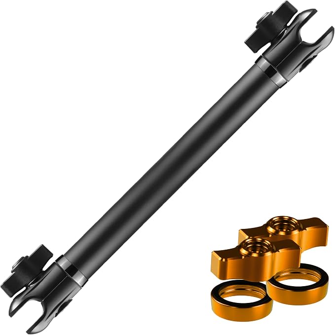 Tackform 10 Long 20mm Ball and Socket Arm DuraLock 20 Series Aluminum Tube Arm | Dual 20mm Sockets and Optional Anti-Theft Knobs | Black