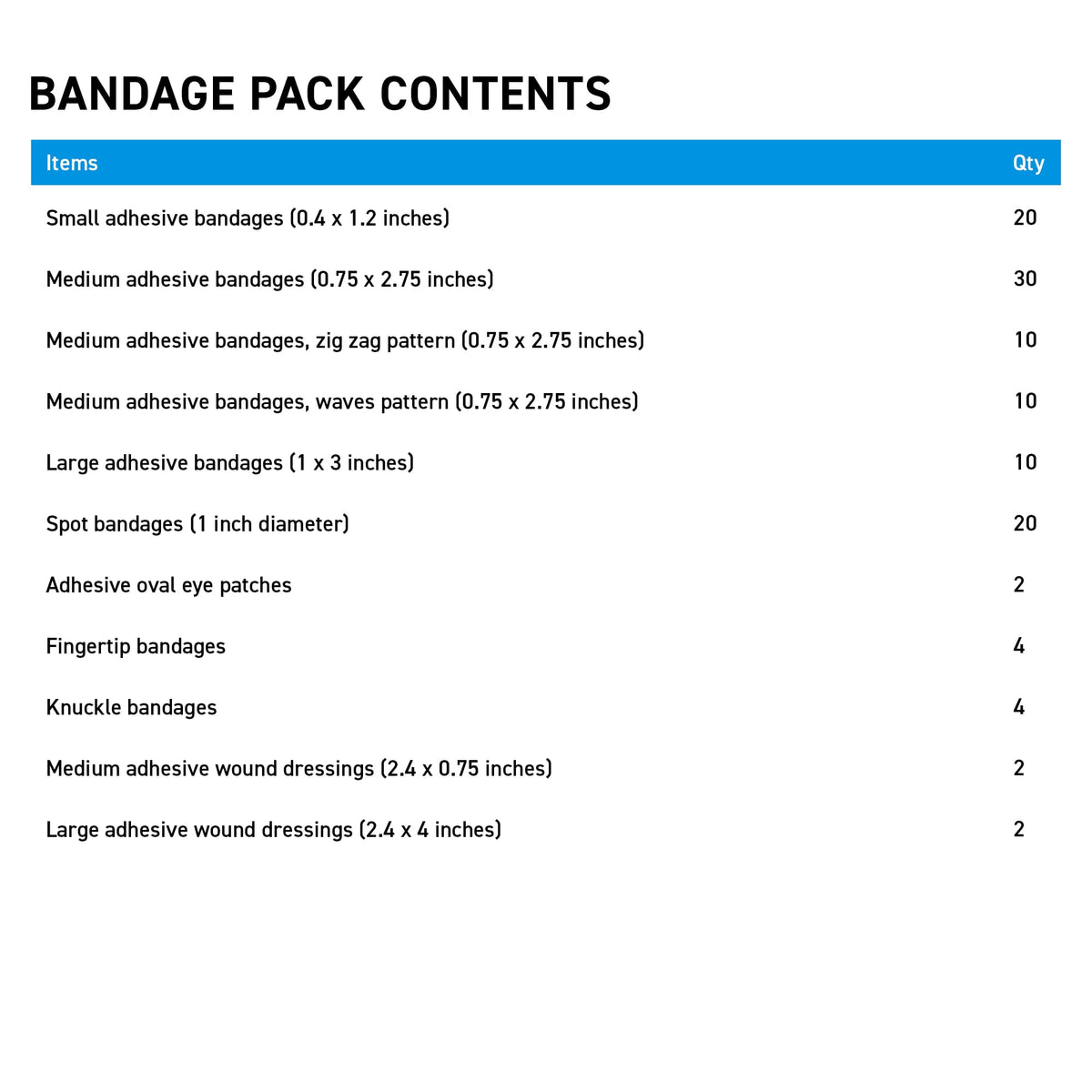 Bulk First Aid Bandages, Multiple Sizes & Shapes and Bands