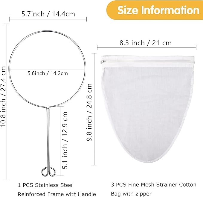 WMKGG Ultra Fine Mesh Strainer Bags, Reusable Mesh Filter Bags