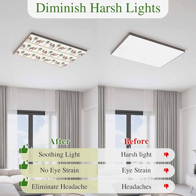 Fluorescent Light Covers for Ceiling Lights Desert Camel Magnetic Light Filters