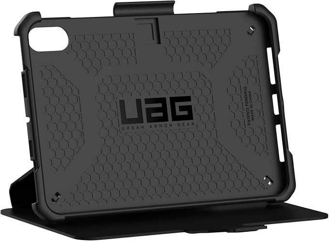 URBAN ARMOR GEAR UAG Designed for iPad mini Case (6th Gen 2021) Rugged Smooth Exterior Material Heavy Duty Multi-Angle Viewing Folio Stand with Pencil Holder Metropolis SE Protective Cover Black