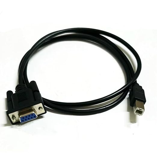 USB B-Port Printing Port Male to DB9 Female RS232 Serial Cable DB9 to USB B-Type Data Transmission Printer Adapter Cable 2Meter
