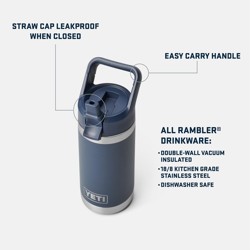 YETI Rambler Jr. 12 oz Kids Bottle, with Straw Cap, Tan Camo