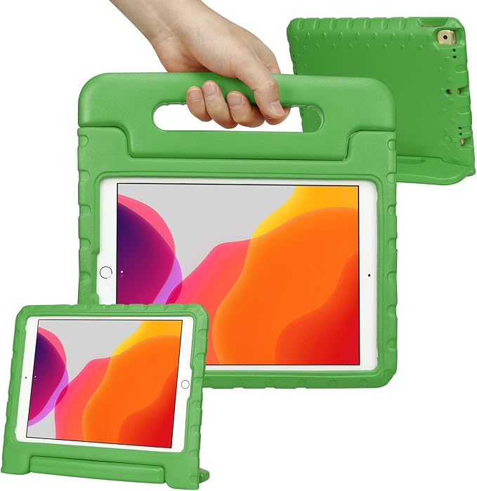 HDE Case for iPad 9th Generation Kids Shockproof Cover 10.2 inch with Handle Stand fits 2021 9th Gen 2020 8th 2019 7th Tablet - Black
