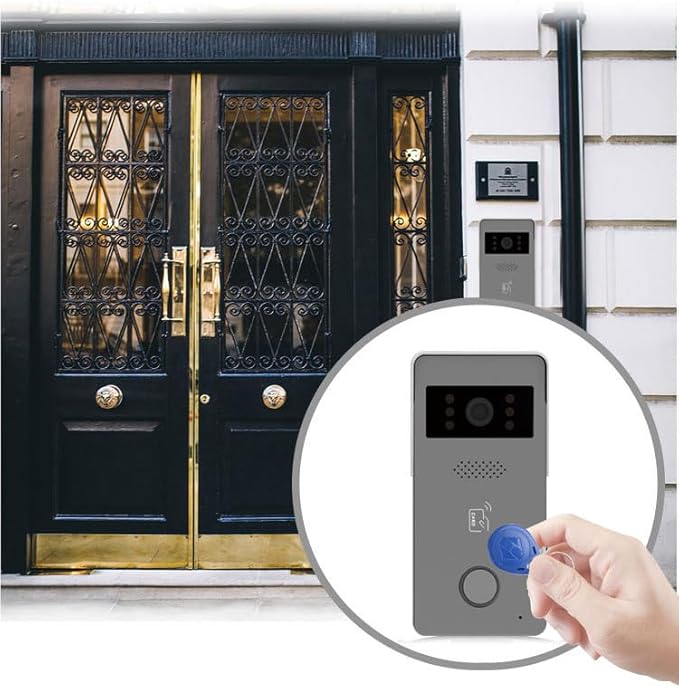 MENGQI-CONTROL LCD Video Door Intercom Access Control System Electric Strike Push Rod Lock for Panic Bar& Power Unit Full Kits Cards Phone App Remote Open