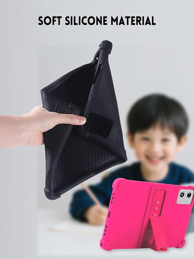 10 Case for SVITOO Tab 10/P10/PL001 Android 15 Tablet (Black) | Soft Silicone Kids Friendly Protective Cover with Adjustable Stand Drop-Proof