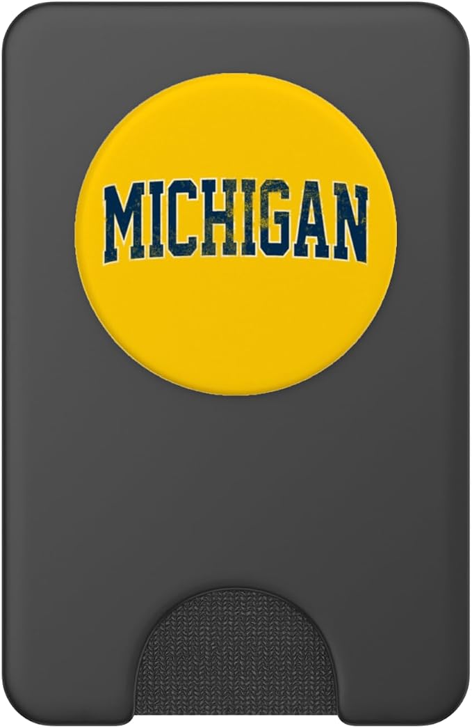 Vintage Michigan Look Maize Blue Men Retro Font Michigan Tee PopSockets Adhesive PopGrip