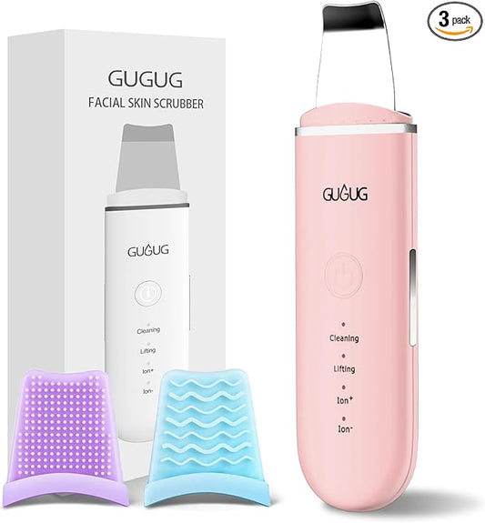 GUGUG Skin Scrubber Face Spatula - Skin Spatula Blackhead Remover Pore Cleaner with 4 Modes, Skin Care Tools-Pink