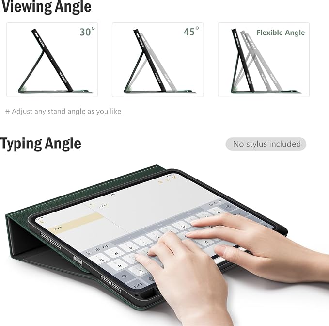 Antbox Case for iPad Air 11-inch M4/M3/M2 (2026/2025/2024) iPad Air 5th/4th Generation 10.9'' Vegan Leather with Pencil Holder Typing Angle Auto Sleep/Wake Muti-Stand (Black)