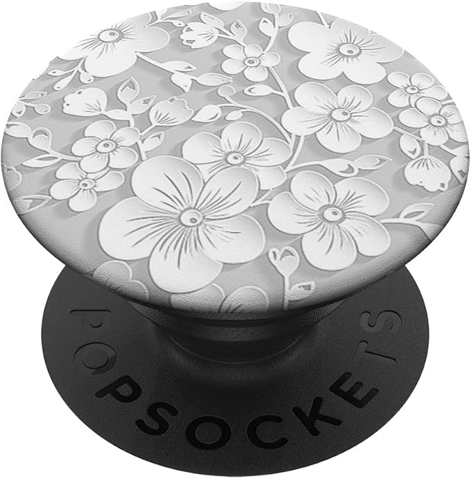 Cute Floral Pattern White Flower PopSockets PopGrip for MagSafe