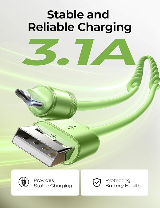 LISEN Chubby Cable Coiled Cable 2 Pack Car Play Cord | for Android Auto Short USB A to USB C Cable for iPhone 17/16/15 Samsung Galaxy S25/S24 A15/A14 Google Pixel 9/8 Blue 4FT