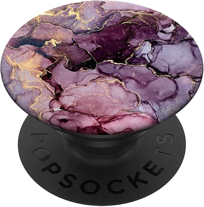 Cool Purple-Gold Landscape Natural-Marble PopSockets Adhesive PopGrip