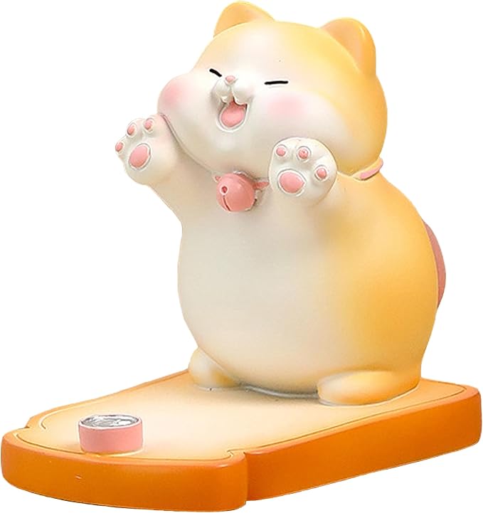Cute Cat Phone Holder - Universal Cellphone &amp Tablet Stand Novelty Desk Accessory for Bedroom &amp Office