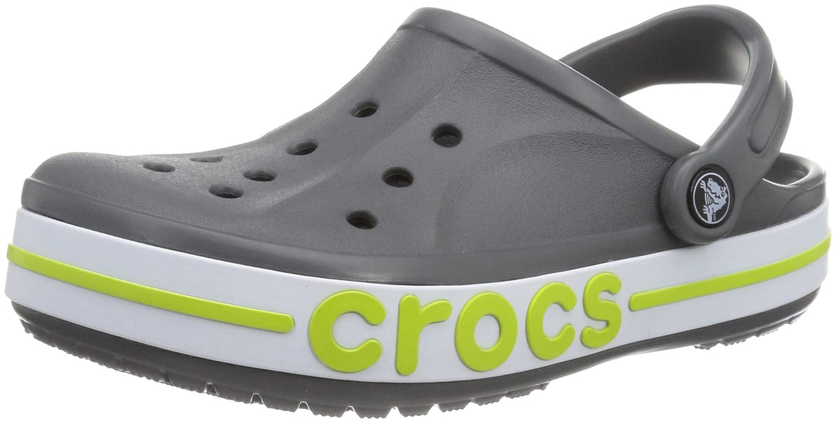 Crocs Unisex-Adult Bayaband Clogs, Slate Grey/Lime Punch, 4 Men/6 Women