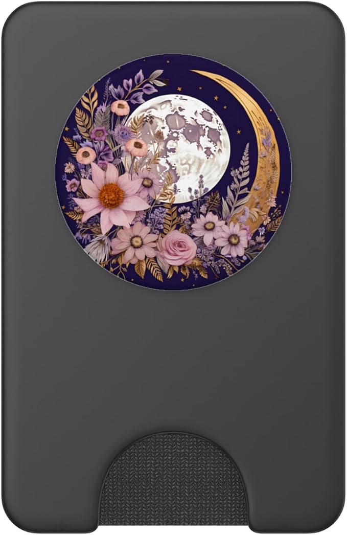 Boho Moon and Wildflowers PopSockets PopGrip for MagSafe