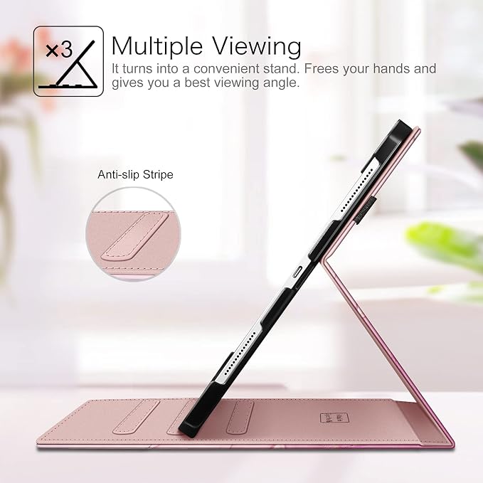 Fintie Multi-Angle Folio Case for iPad Pro 12.9 6th/5th/4th/3rd Generation | Multiple Viewing Angles Pencil Holder &amp Storage Pocket Drop Protection Pencil Charging Auto Sleep/Wake Blooming Hi