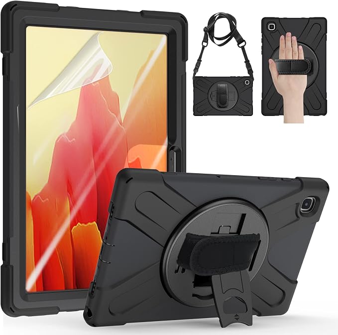 ZenRich Rugged Case for Samsung Galaxy Tab A7 10.4inch 2022/2020 | Shockproof Protective Case with S Pen Holder 360 Rotating Kickstand Hand Strap &amp Shoulder BeltSM-T500/T503/T505/T507/T509