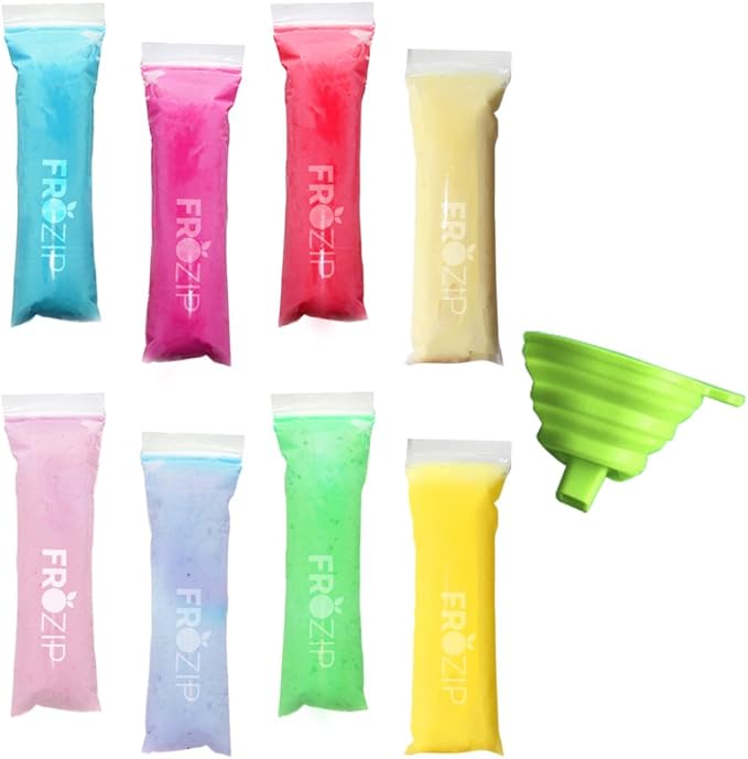 Disposable Ice Popsicle Mold Bags - 125, BPA Free Freezer Tubes, Zip Seals