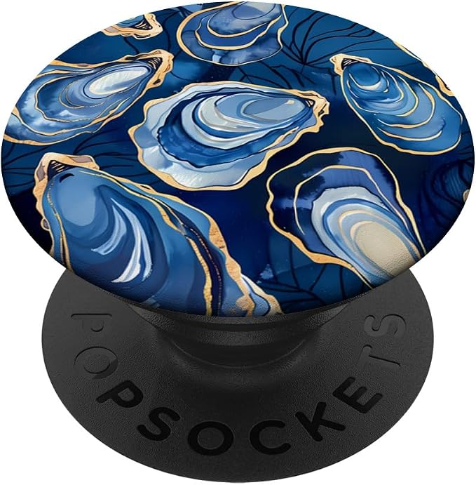 Exquisite Oysters in Blue and White Watercolors An Oyster PopSockets PopGrip for MagSafe