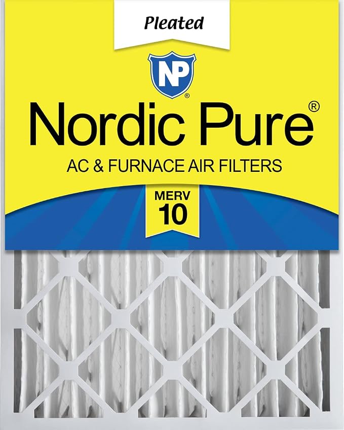 Nordic Pure 20x20x4 Pleated MERV 10 Air Filter 1 Pack